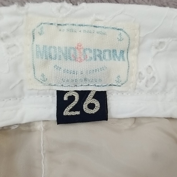 Monocrom Eyelet White Straight Leg Dress Pants - Picture 11 of 13